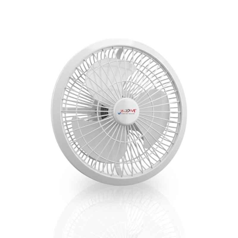 Zoom White Powerful Unique Design Oscillating Multipurpose Hi Speed Table Fan, Sweep: 300 mm
