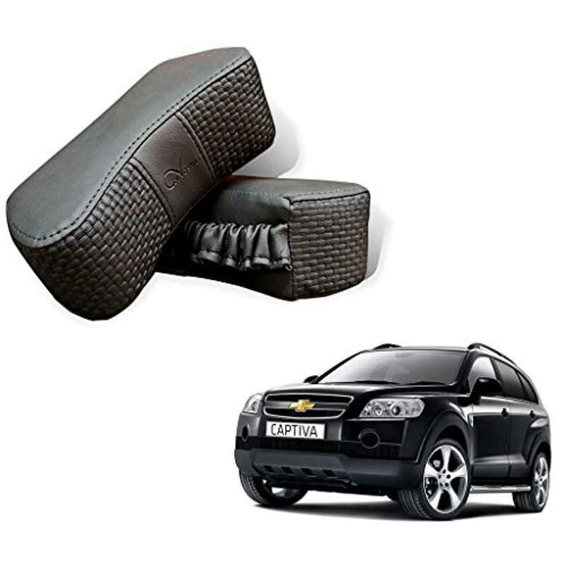 Kozdiko 2 Pcs Memory Foam Grey Car Vastra Neck Rest Cushion Set for Chevrolet Captiva, koz_5356