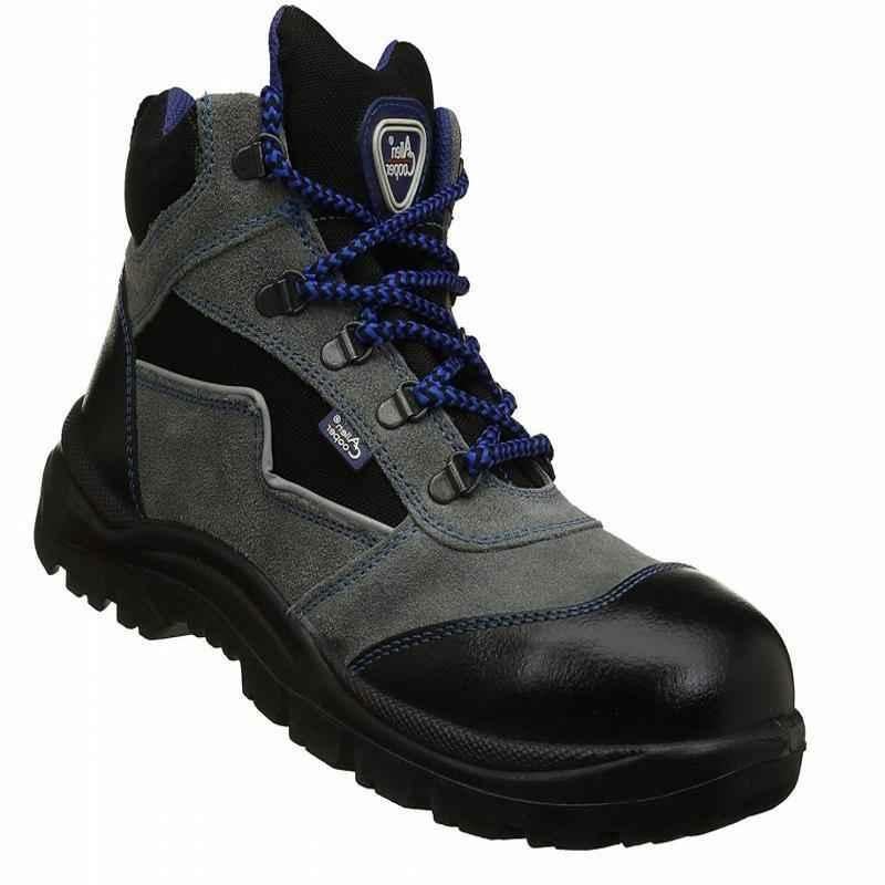 Allen Cooper AC-1110 Gripper Steel Toe Grey & Black Work Safety Shoes, Size: 6