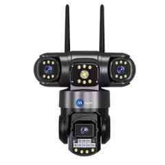 Maizic Smarthome Batman 3x4MP Three Lens Black 3-in-1 HD Wi-Fi CCTV Camera with Pan Tilt 360 deg View, MSH-13052025