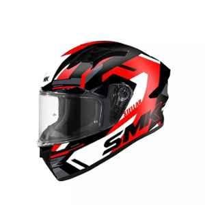 Smk MA 231 Full Face Yes Isi Ceritifed Red & Black Plastic Stellar With Graphics M (57 cm) Men/Women Full Face Helmet