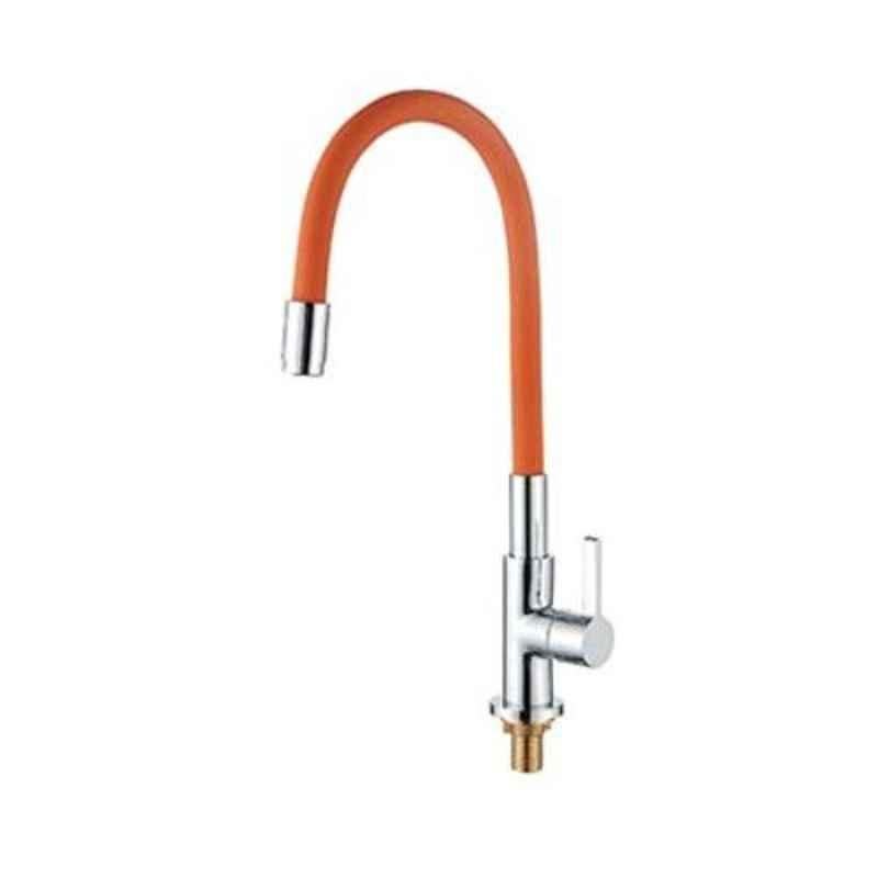 Hindware Stainless Steel Chrome Orange Sink Cock with Flexible Spout, F920026CP