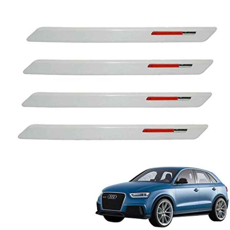 Kozdiko 4 Pcs White & Red Designer Car Bumper Protector Set for Audi Q3, KOZ-24283
