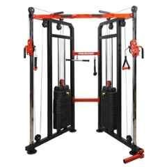 GYM24 Equipment Metal Black & Red PVC Stack Functional Trainer All in One Home Gym Machine