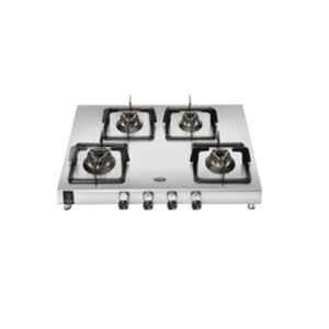 Hindware Arturo Stainless Steel Cooktop with 4 Brass Burner & Automatic Ignition