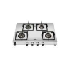 Hindware Arturo Stainless Steel Cooktop with 4 Brass Burner & Automatic Ignition