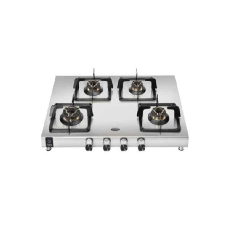 Hindware Arturo Stainless Steel Cooktop with 4 Brass Burner & Automatic Ignition