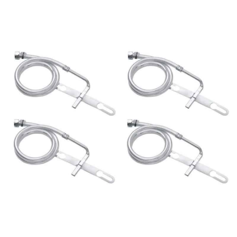 Torofy Stainless Steel Silver Toilet Jet Spray with 1m PVC Hose (Pack of 4)