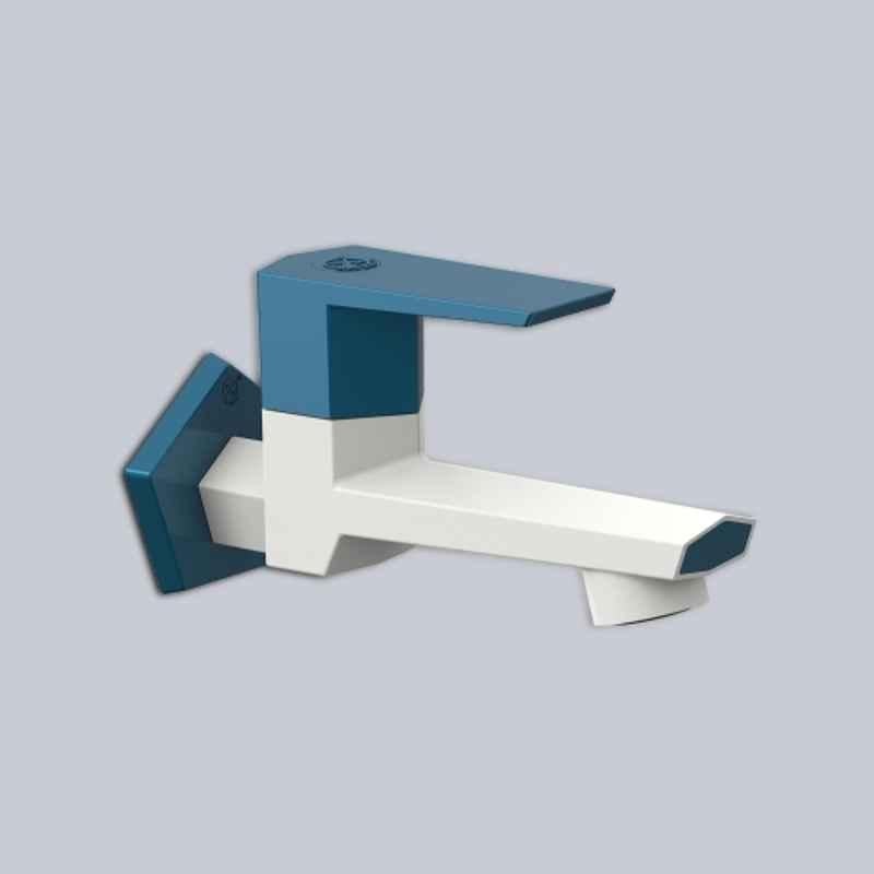 RN G20 15mm PTMT White & Marine Blue Foam Flow Long Body Bib Cock with Flange (Pack of 1)