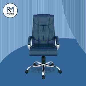 RM HOME Linea PU Leather High Back Blue Ergonomic Revolving Chair
