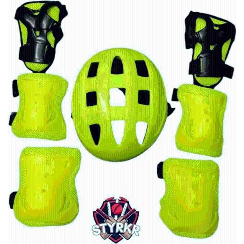 STYRKR Plastic & EVA Foam Neon Protective Skating/Cycling Guard Kit | Multi Sport Gear for Kids 155 Cycling Kit