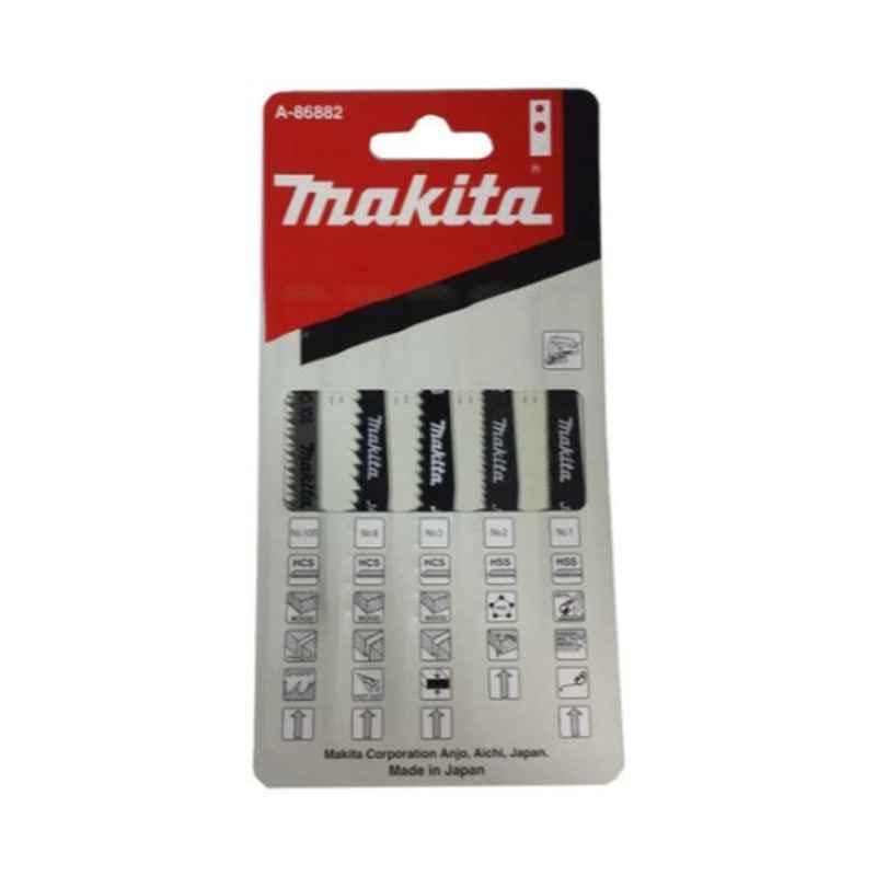 Makita A-86882 5-in-1 Metal Black & Silver Jig Saw Blade Set, 0.12x3.35x6.69 inch