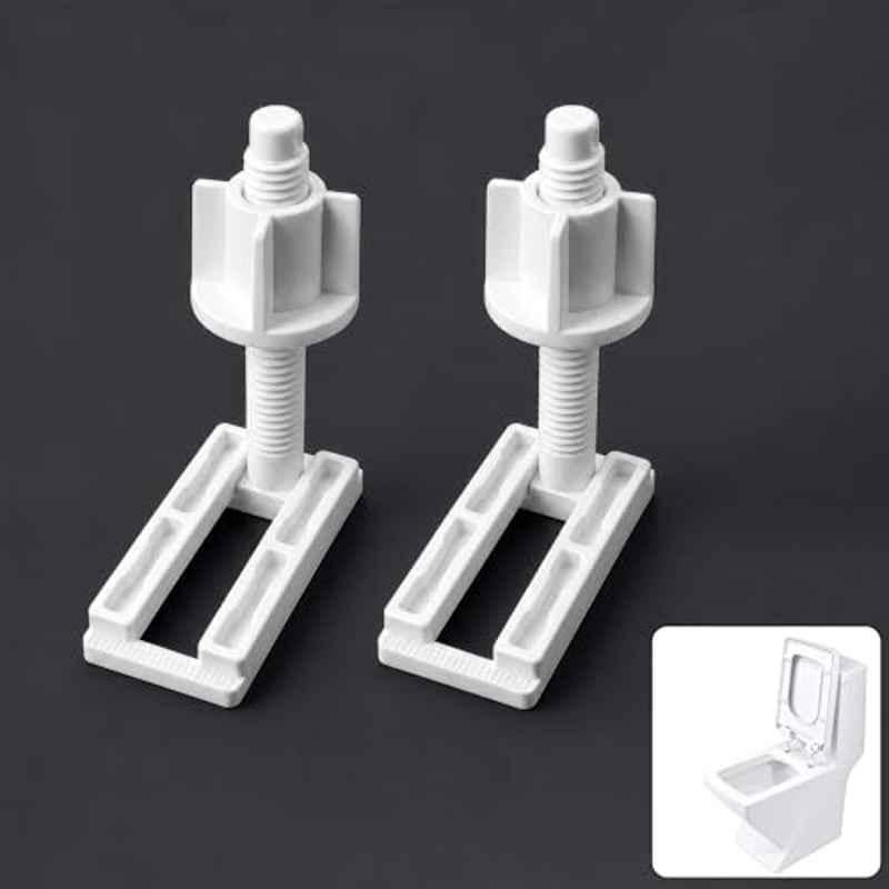 Plantex Soft Close Toilet Seat Cover Hinges/Plastic Screw Kit for Toilet Seat Cover Repair/Fixing Kit for EWC Models/Plastic Seat Cover Fixtures White