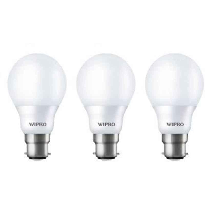 Wipro Garnet 5W Cool Day White Standard B22 LED Bulb, N50001 (Pack of 3)