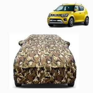 Aarex Auto Polyester Jungle 100% Waterproof Car Body Cover with Mirror Pocket Side Elastic, Cotton Lining, Triple Stitched & Anti Dust for Maruti Suzuki Ignis, SW-4-Jungle