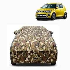 Aarex Auto Polyester Jungle 100% Waterproof Car Body Cover with Mirror Pocket Side Elastic, Cotton Lining, Triple Stitched & Anti Dust for Maruti Suzuki Ignis, SW-4-Jungle