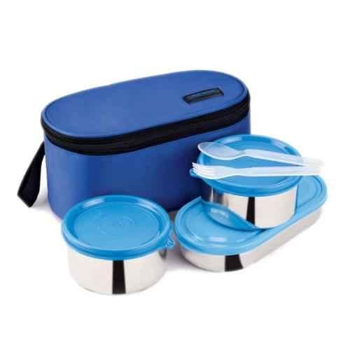 Buy Trueware Office Plus 2+1 Sky Stainless Steel Lunch Box Blue Container  Set Online At Best Price On Moglix