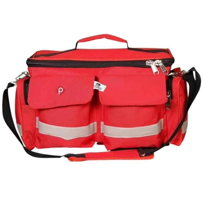 Pahal 18 inch Nylon Red First Aid Medical Kit Bag for Hospital, Clinic, Home & Industrial Use, PITB22