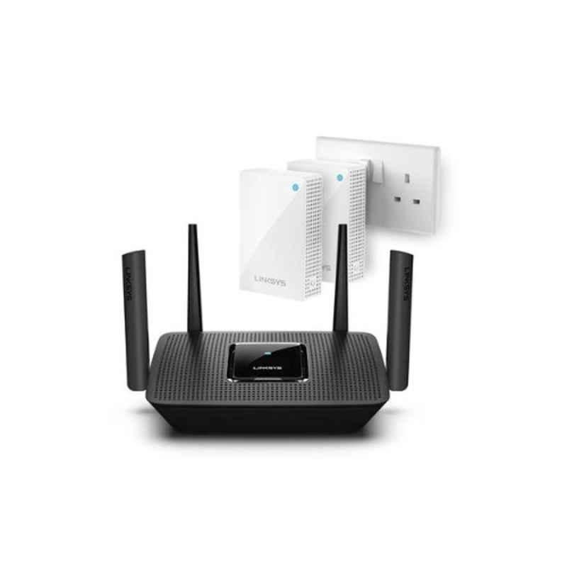 Linksys AC2200 400+867+867 Mbps Tri-Band Mesh Wi-Fi Router with 2 Velop Plug-In Nodes Set, MR8300me-2BDL