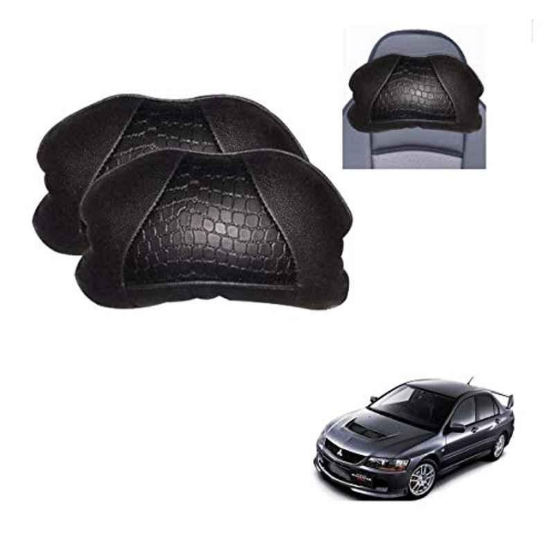 Kozdiko 2 Pcs Black Neck Rest Cushion Pillow Set for Mitsubishi Lancer