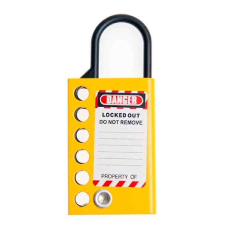 Loto Aluminum Alloy Yellow & Black Lockout Safety HASP, HSP-ALH-25Y