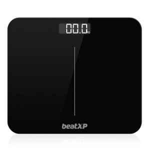 BeatXP Gravity Elite 180kg Tempered Glass Black Digital Weighing Scale, 880024381329