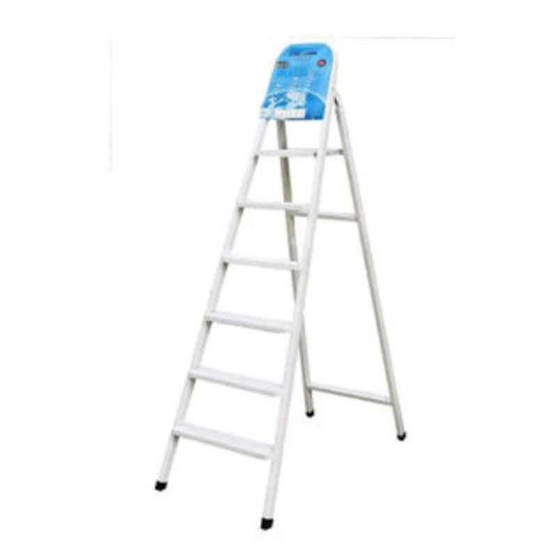 Robustline 6 Step White Heavy Duty Steel Ladder
