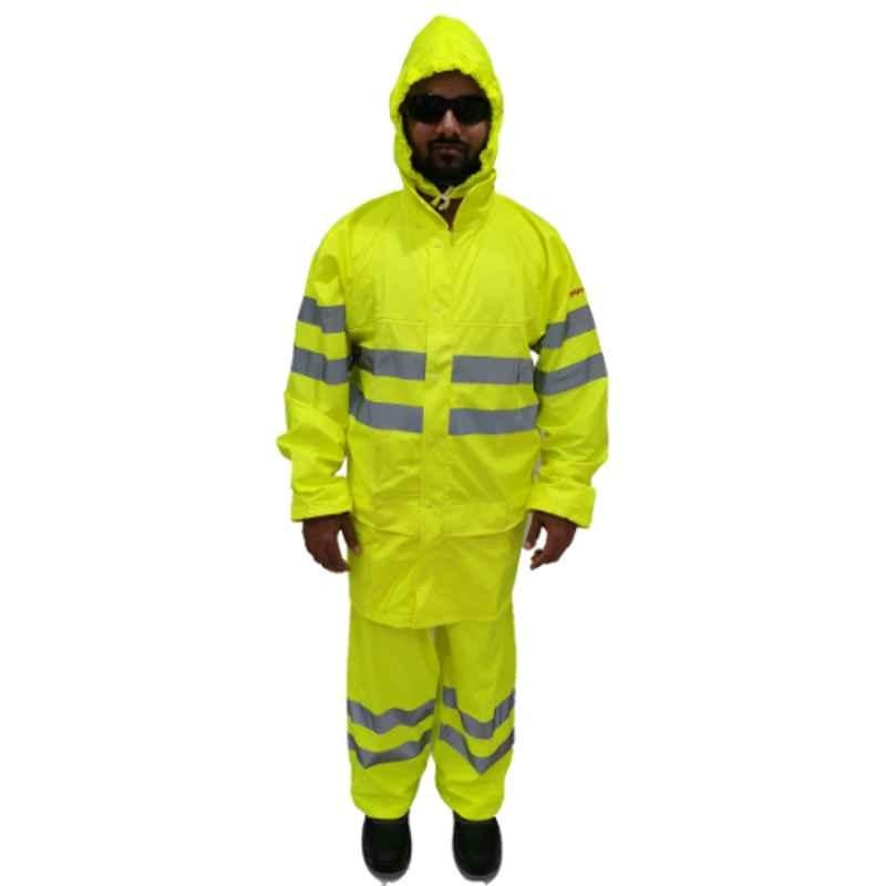 Workman PU Flor Green Rainsuit with Fleece Lining, Size: 4XL