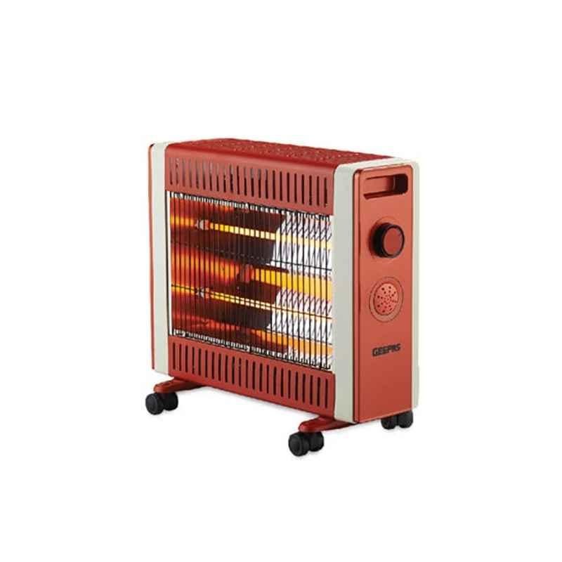 Geepas 1500W Cream & Orange Quartz Heater, GQH9109