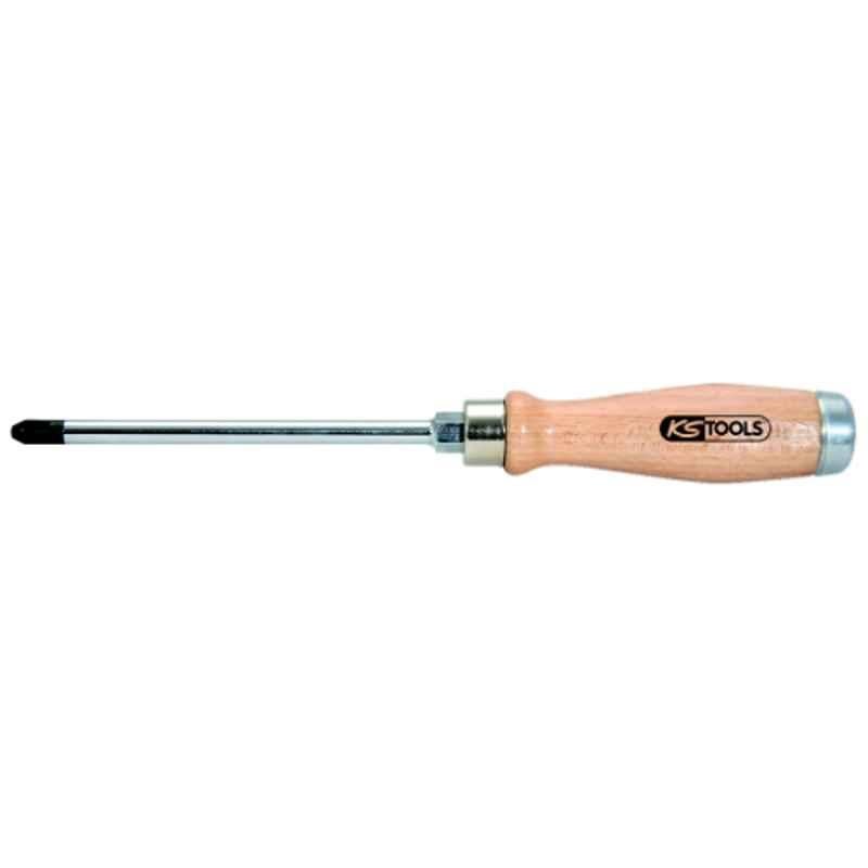 KS Tools Ergotorque Wood Max PH2 CrV Screwdriver for Phillips Screws PH, 300.1062