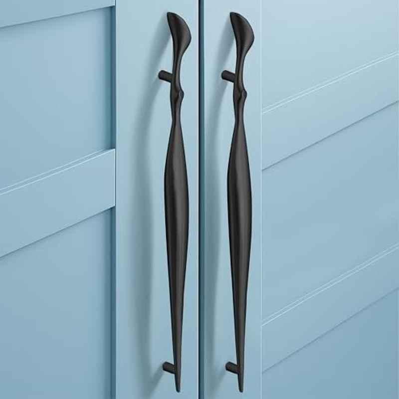 Plantex 288mm Zinc Black Matte Finish Pull Cabinet Handle for Home & Office, APS-DTC-9136-BLK-288MM-PK-2 (Pack of 2)