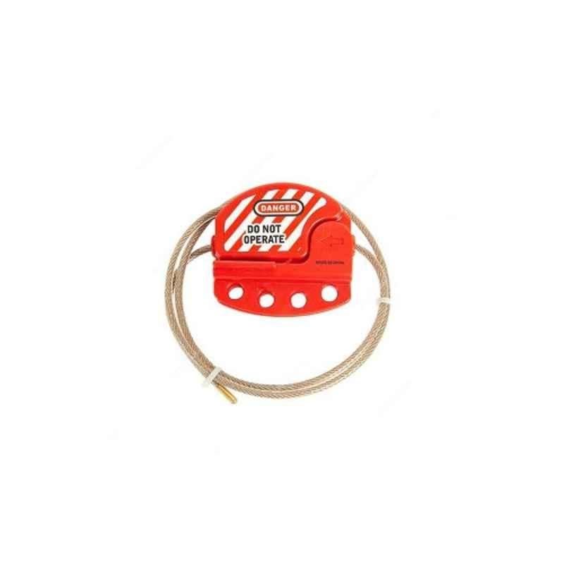 Loto-Lok 4mmx0.8m Stainless Steel Red Adjustable Cable Lockout, CL-3F-4MC