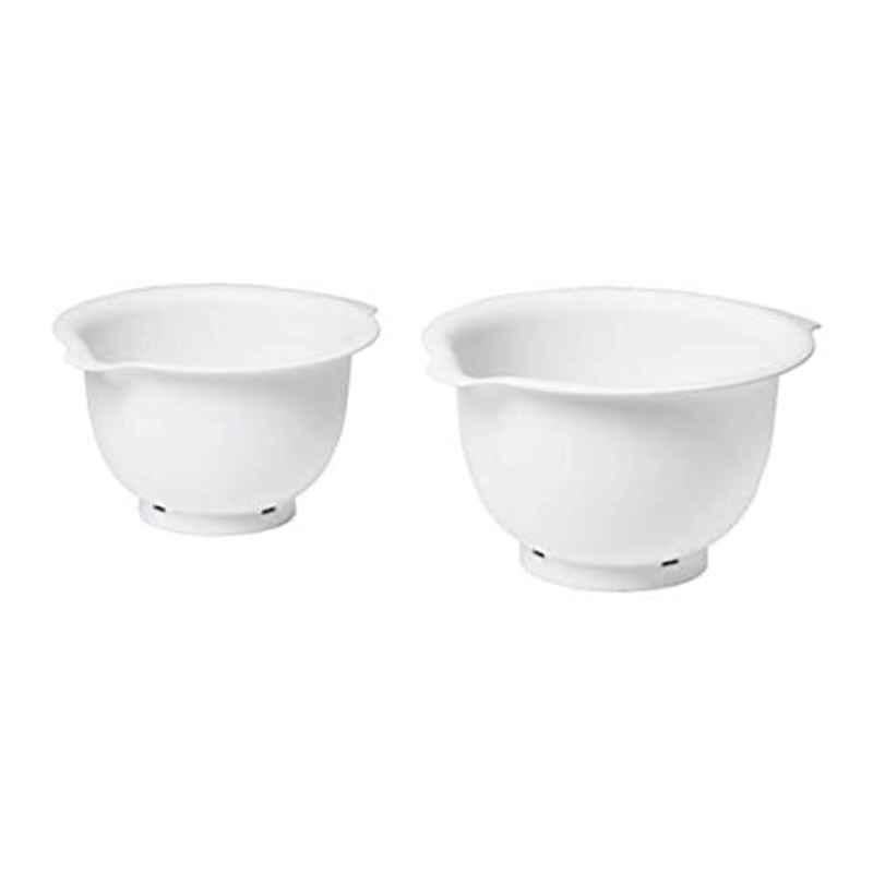 IKEA 2Pcs 3.7L White Vispad Mixing Bowl Set