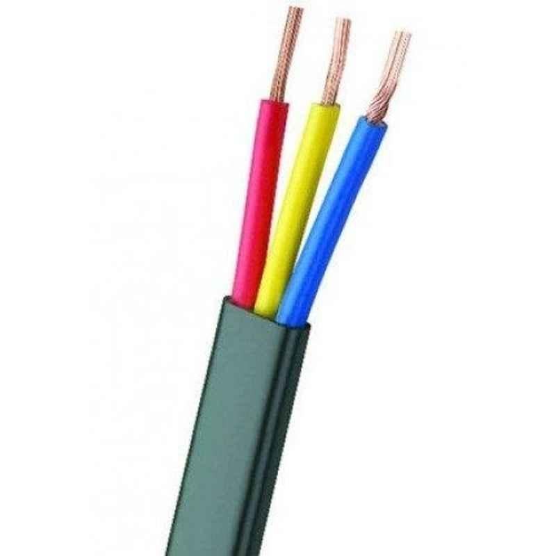 Polycab 4 Sqmm 3 Core Copper PVC Insulated Flat Submersible Cables, Length: 1000 m