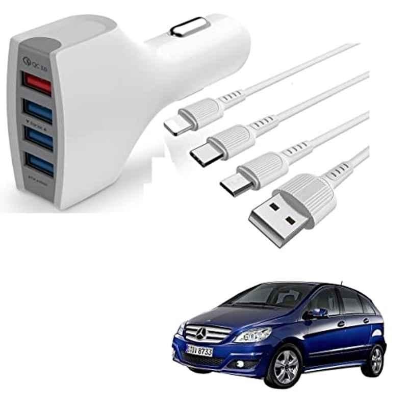 Kozdiko 4 Port USB Car Charger with 3 in 1 Cable for Mercedes Benz B-Class Electric