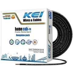 KEI 0.75 Sqmm 1 Core Homecab FR Black Copper PVC Insulated Unsheathed Multistrand Flexible Cable, Length: 180 m