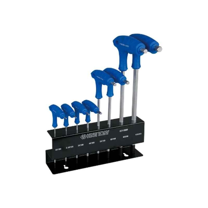 8PC.L-HANDLE BALL HEX KEY SET 2-10MM WITH RACK