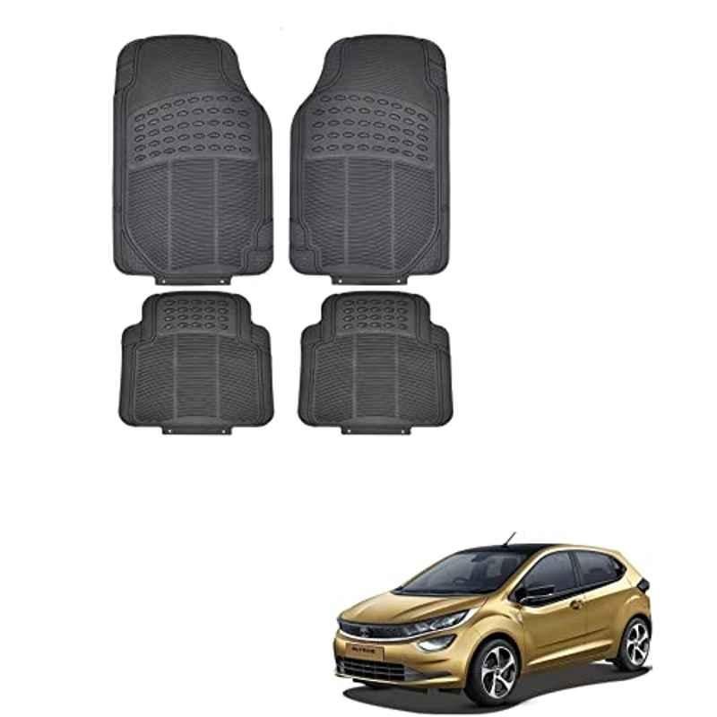 Kozdiko 4 Pcs Rubber Black Car Simple Floor Mat Set for Tata Altroz
