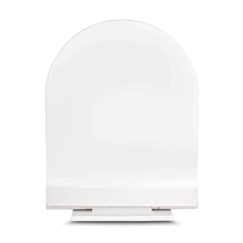Elegant Casa A-11 47x36 cm Polypropylene White Soft Closing Round Toilet Seat Cover