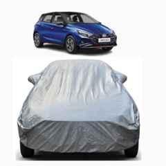 Aarex Auto Polyester Silver 100% Waterproof Car Body Cover with Mirror Pocket, Anti Dust & Triple Stitched for Hyundai i20 (2010 to 2025) Model