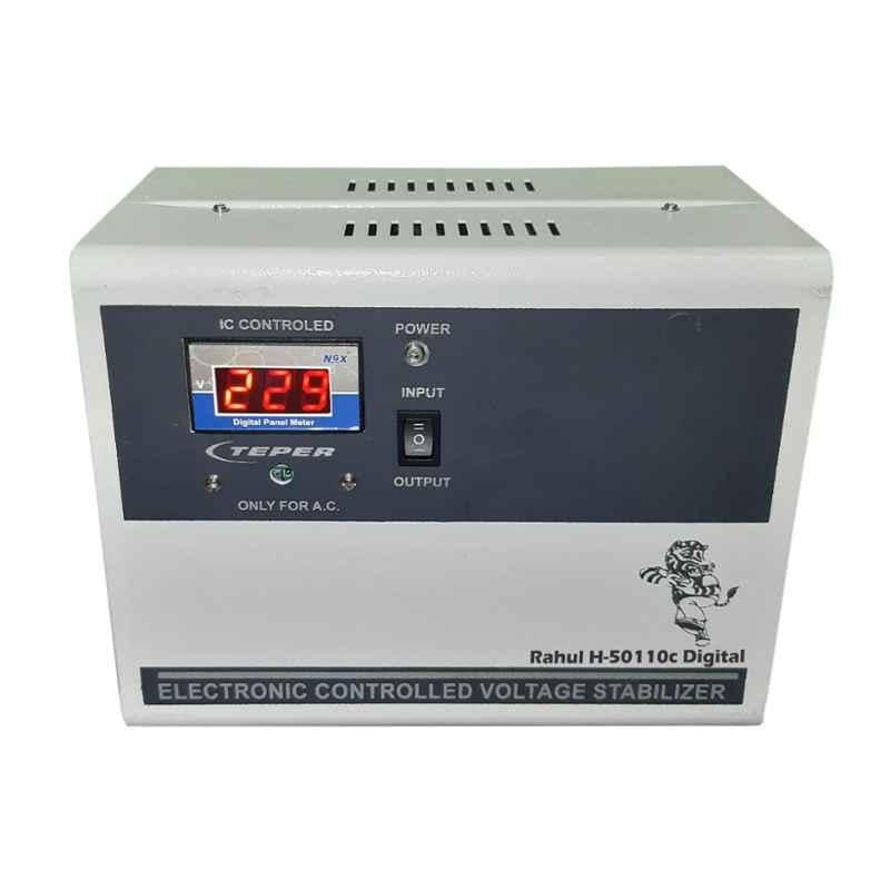 Rahul H-50110C Digital 5kVA 20A 100-280V 5 Step Copper Automatic Voltage Stabilizer Best Suitable for 2 Ton Air Conditioner