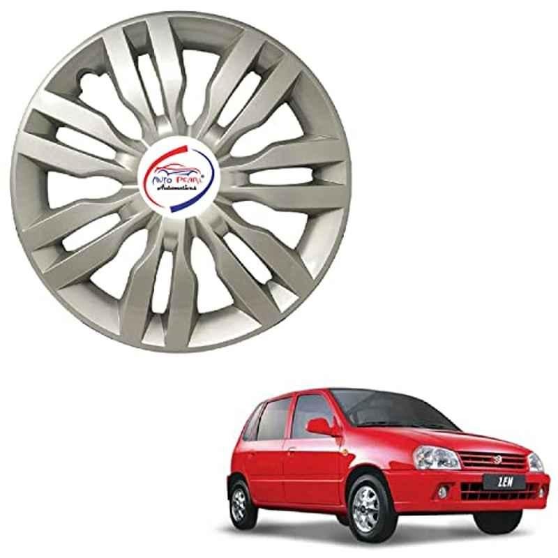 Auto Pearl 4 Pcs 13 inch ABS Silver DZRT4S25 Hubcap Wheel Cover Set with Retention Ring for Maruti Suzuki Zen
