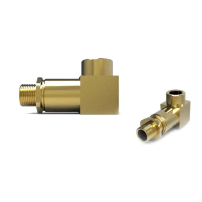 Hawke 493 M16xM16 Brass Nickel Plated 90 deg Male to Female Swivel Elbow with Integral Silicone O-Ring