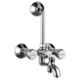 Hindware Classik Chrome Brass 3 In 1 Wall Mixer with Provision for Over Head & Hand Shower, F200022