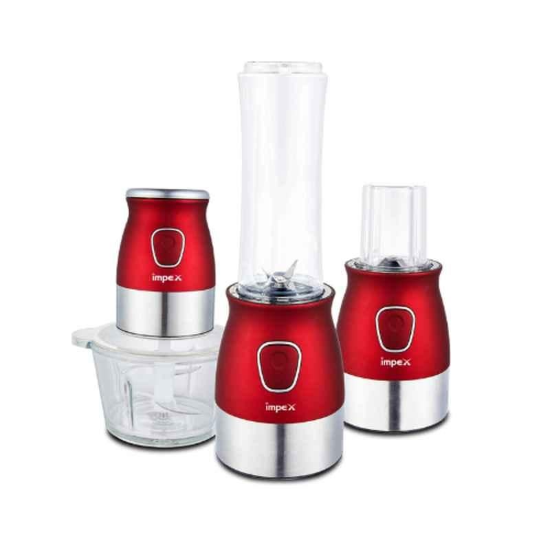 Impex 300W 800ml ABS Maroon 3-in-1 Multifunction Food Processor, FP 313
