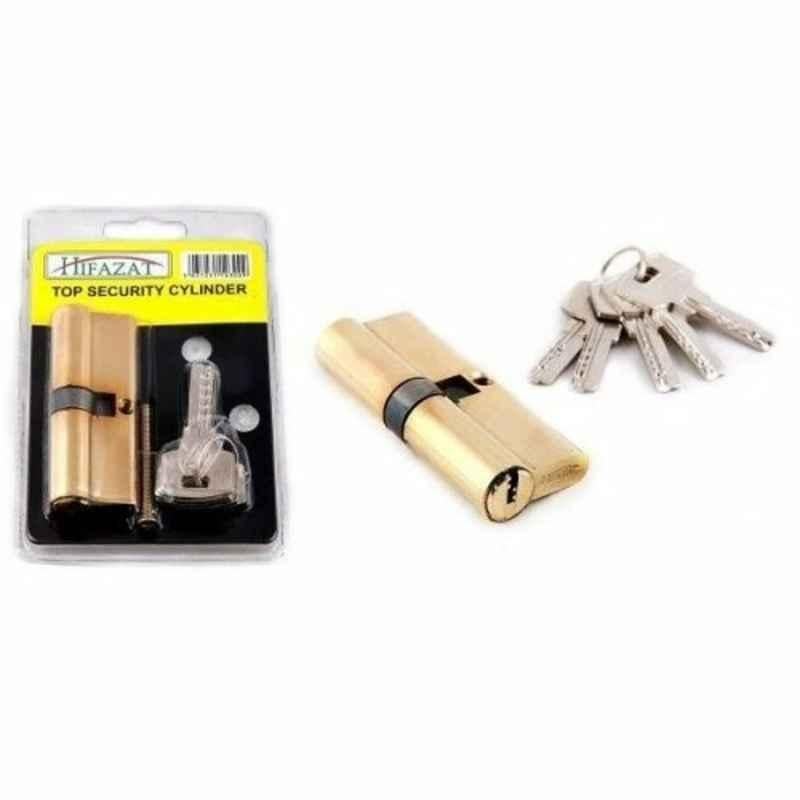 Hifazat 60mm Gold Brass Top Security Cylinder Door Lock, SH-LK-HSBC60