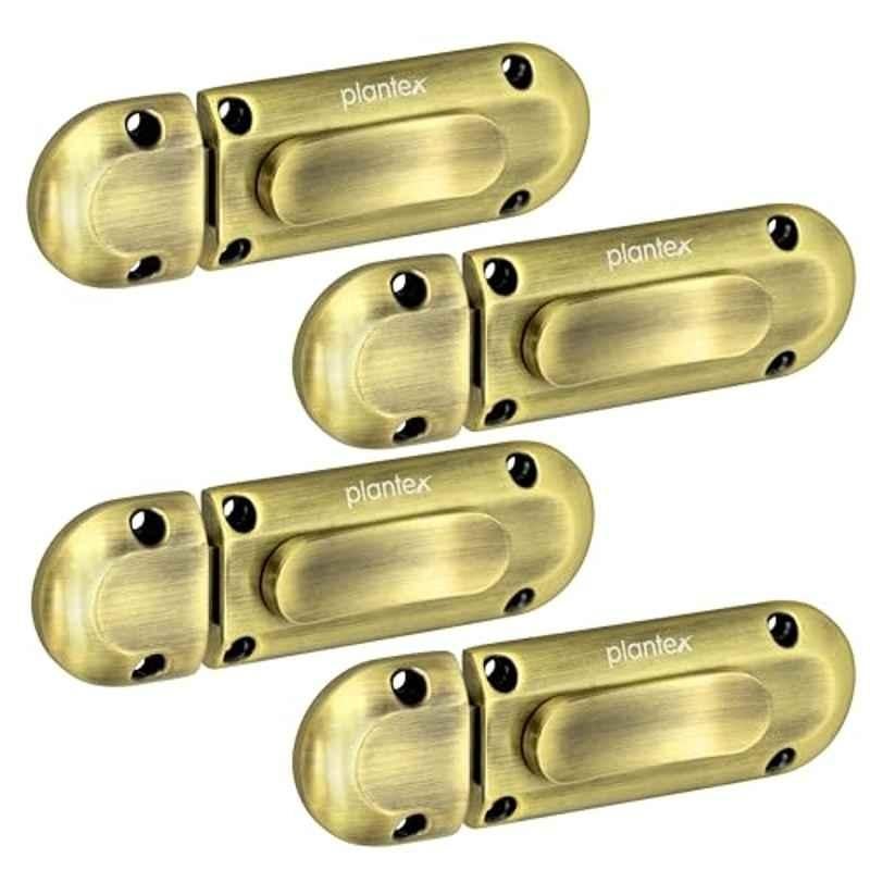 Plantex Zinc Brass Antique Door Baby Latch Lock for Home & Office, SH-88 (Pack of 4)