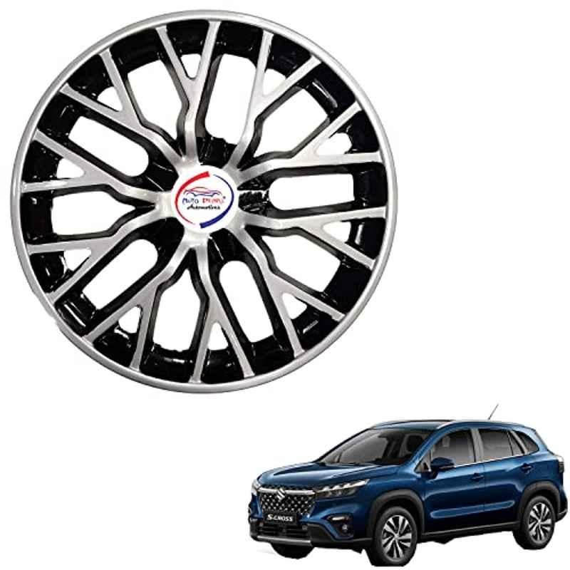 Auto Pearl 4 Pcs 15 inch ABS DC BBR30 Hubcap Wheel Cover Set with Retention Ring for Maruti Suzuki Scross Facelift