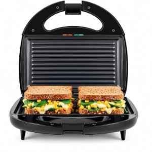 Thirdwind 800W Electric Black Sandwich Grill Maker with Non-Stick Coated Plates, BPA Free, PTFE, PFAS & PFOA Free