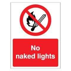 SUNSIGNS 150x200mm Vinyl & Acrylic Sandwich No Naked Lights Signage, SS0232VNLM1HPIDAE